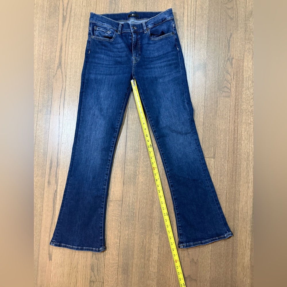 7 For All Mankind Tailorless Bootcut Dark Blue Jeans-Size 31 - Picture 14 of 15